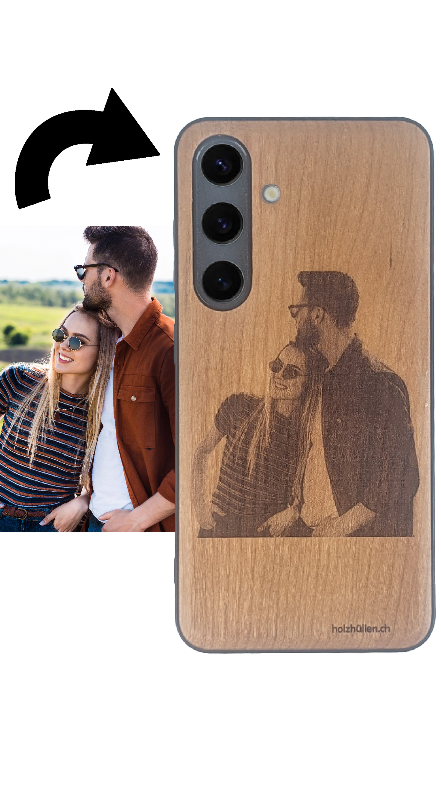 Handyhülle Holz mit Foto Samsung Galaxy