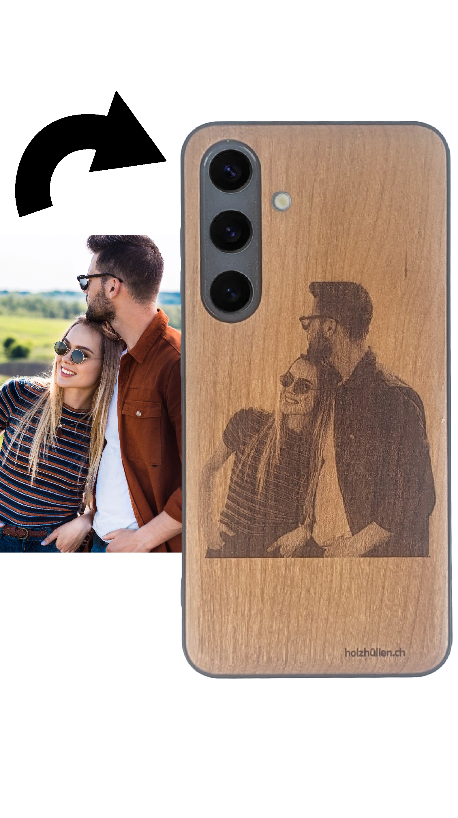 Handyhülle Holz mit Foto Samsung Galaxy