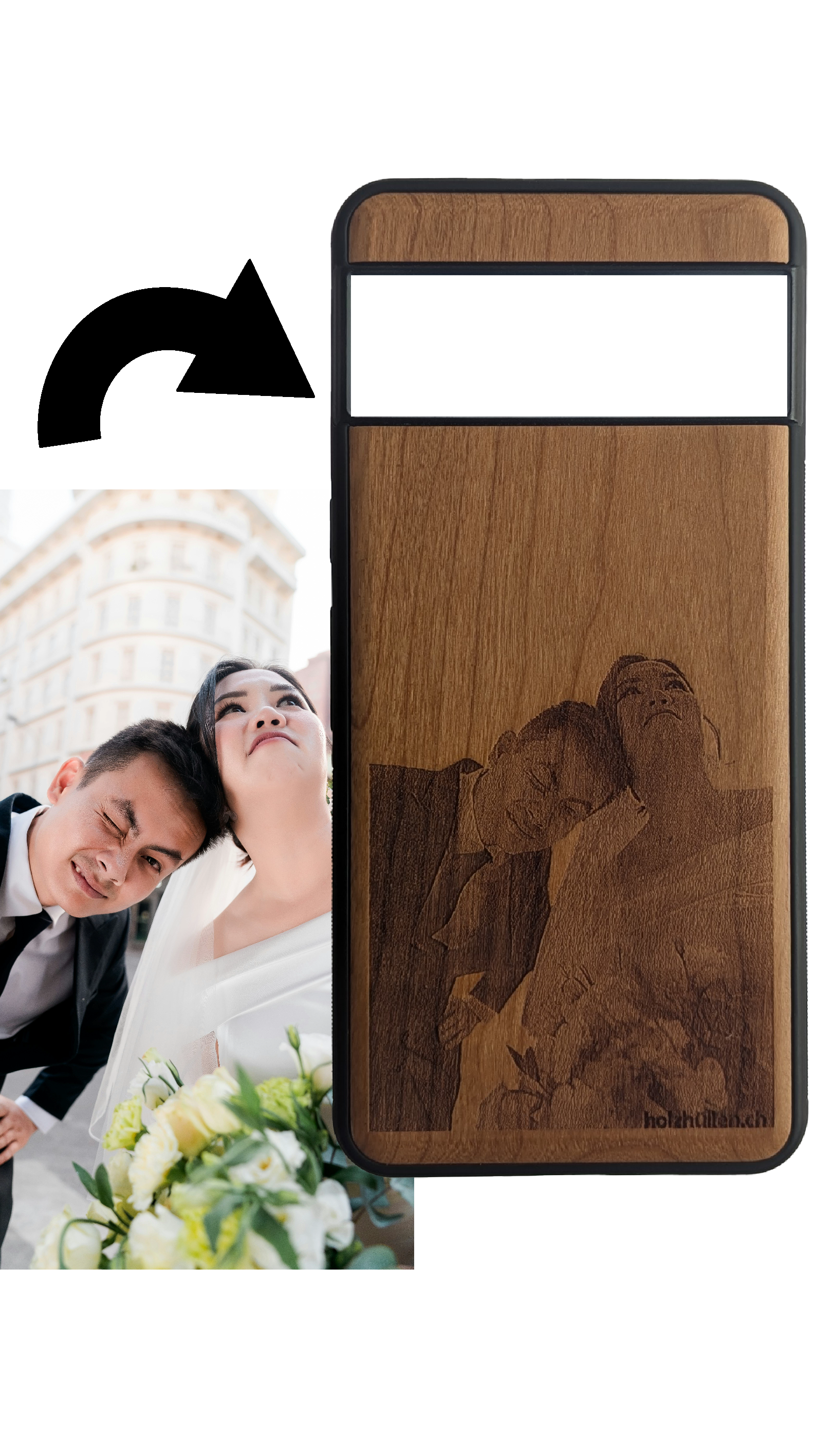 Handyhülle Holz mit Foto Google Pixel