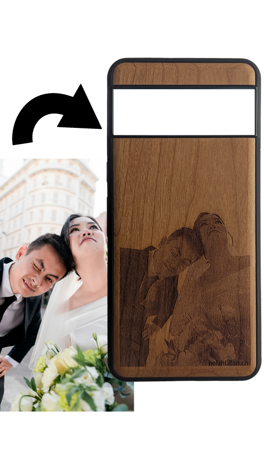 Handyhülle Holz mit Foto Google Pixel